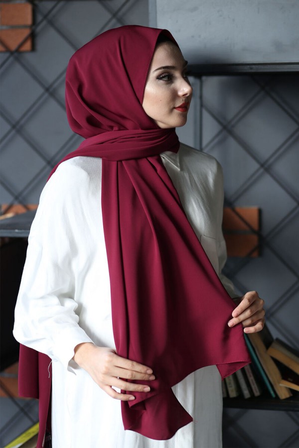 Medine İpeği Şal Bordo