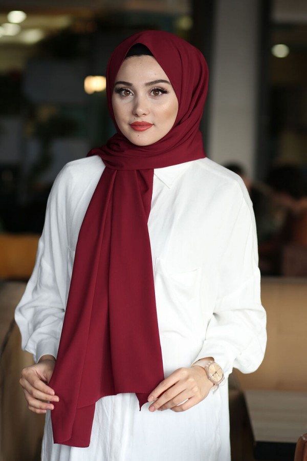 Medine İpeği Şal Bordo