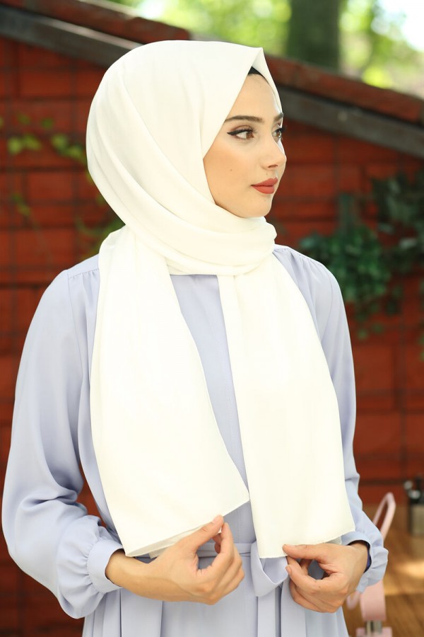 Medine İpeği Şal Ekru