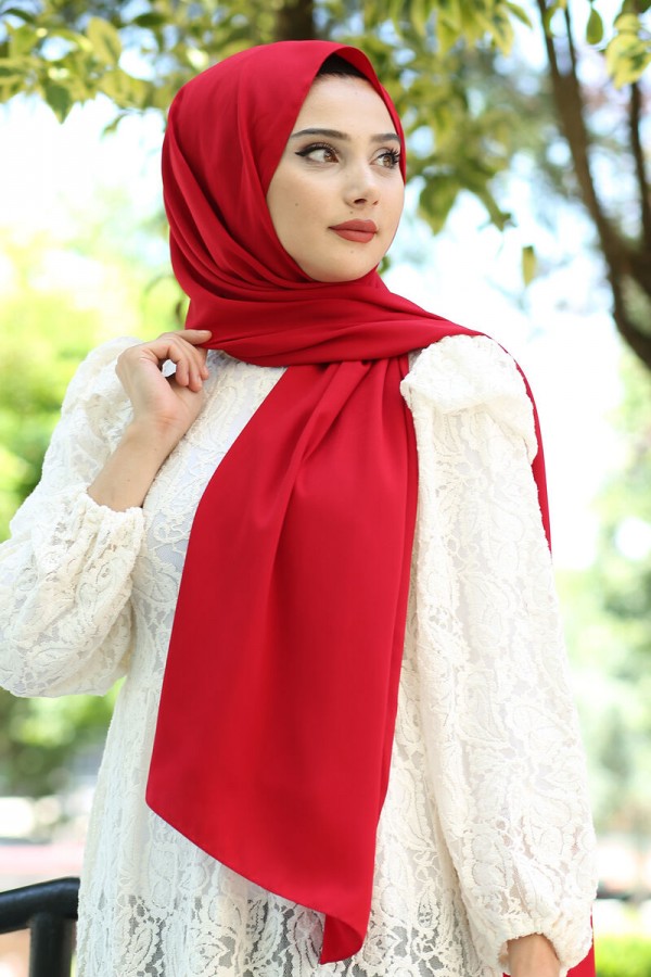 Medine İpeği Şal Kırmızı