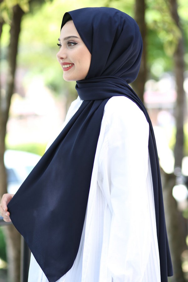 Medine İpeği Şal Lacivert