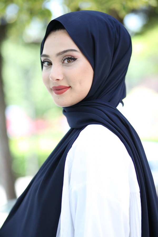 Medine İpeği Şal Lacivert