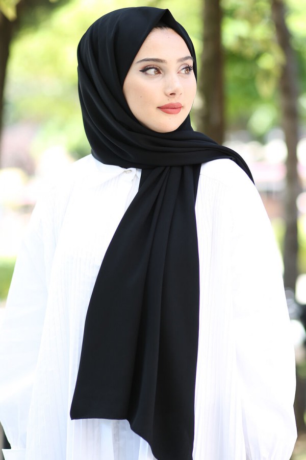 Medine İpeği Şal Siyah