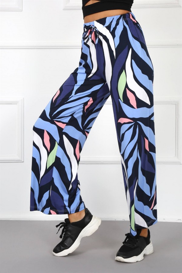moda çizgi Bayan Penye Bol Paça Pantolon 210038