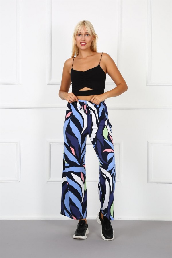 moda çizgi Bayan Penye Bol Paça Pantolon 210038