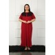 Moda Çizgi Big Dantelli Kısa Kol Bordo Anne Gecelik 1348