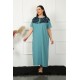 Moda Çizgi Big Dantelli Kısa Kol Petrol Anne Gecelik 1348