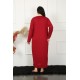 Moda Çizgi Big Uzun Kol Dantelli Bordo Anne Gecelik 1355