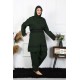 Moda Çizgi Büyük Beden Tesettür Mayo 60-62-64-66 Beden Haki 55015