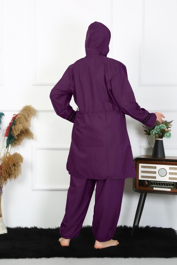 Moda Çizgi Büyük Beden Tesettür Mayo 60-62-64-66 Beden Mor 55015