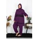 Moda Çizgi Büyük Beden Tesettür Mayo 60-62-64-66 Beden Mor 55015