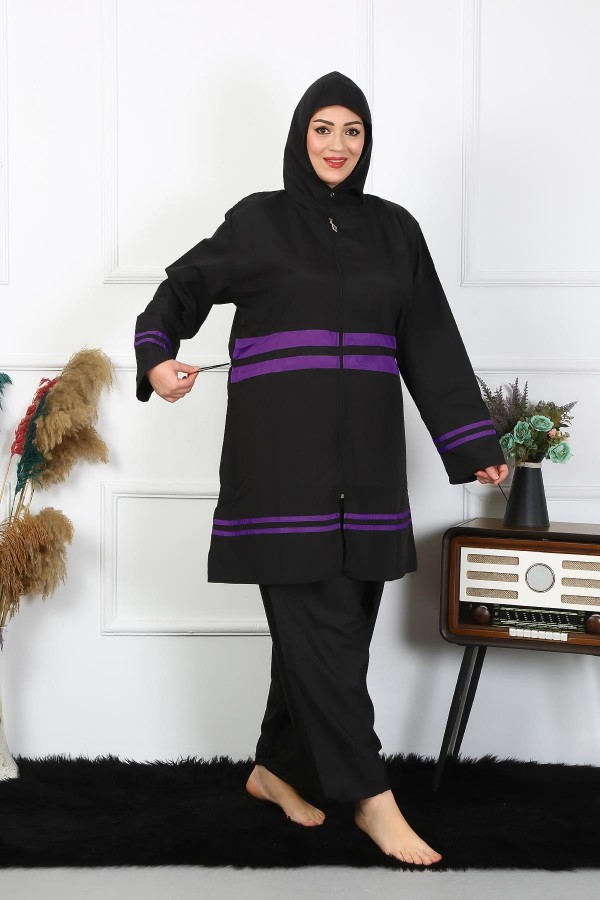 Moda Çizgi Büyük Beden Tesettür Mayo 60-62-64-66 Beden Siyah 55015