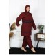 Moda Çizgi Büyük Beden Tesettür Mayo 7XL-8XL-9XL-10XL Bordo 55010