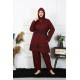 Moda Çizgi Büyük Beden Tesettür Mayo 7XL-8XL-9XL-10XL Bordo 55010