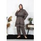 Moda Çizgi Büyük Beden Tesettür Mayo 7XL-8XL-9XL-10XL Füme 55010