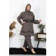 Moda Çizgi Büyük Beden Tesettür Mayo 7XL-8XL-9XL-10XL Füme 55010