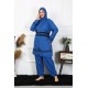 Moda Çizgi Büyük Beden Tesettür Mayo 7XL-8XL-9XL-10XL İndigo 55010