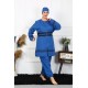 Moda Çizgi Büyük Beden Tesettür Mayo 7XL-8XL-9XL-10XL İndigo 55010