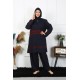 Moda Çizgi Büyük Beden Tesettür Mayo 7XL-8XL-9XL-10XL Lacivert 55010