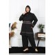 Moda Çizgi Büyük Beden Tesettür Mayo 7XL-8XL-9XL-10XL Siyah 55010