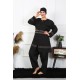 Moda Çizgi Büyük Beden Tesettür Mayo 7XL-8XL-9XL-10XL Siyah 55010