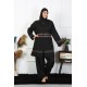 Moda Çizgi Büyük Beden Tesettür Mayo 7XL-8XL-9XL-10XL Siyah 55010