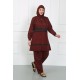 Moda Çizgi Büyük Beden Tesettür Mayo Bordo 44020