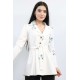 Moda Çizgi Ceket Model Bluz Ekru-Mint