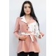 Moda Çizgi Ceket Model Bluz Pudra