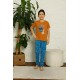 moda çizgi Çocuk Pamuk Kısa Kollu Pijama Takımı 4623