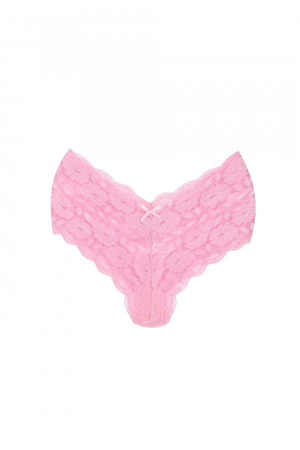 Moda Çizgi Dantelli 3lü Külot Boxer Pembe 40263