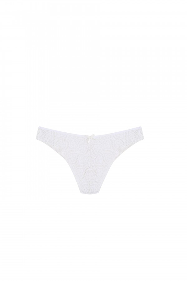 Moda Çizgi Dantelli 3lü Tanga Külot Ekru 40256