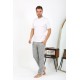 Moda Çizgi Erkek Ekoseli Desen Penye Tek Alt Pijama 27540 Gri