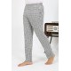 Moda Çizgi Erkek Ekoseli Desen Penye Tek Alt Pijama 27540 Gri