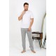 Moda Çizgi Erkek Ekoseli Desen Penye Tek Alt Pijama 27540 Gri