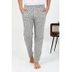 Moda Çizgi Erkek Ekoseli Desen Penye Tek Alt Pijama 27540 Gri