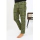 Moda Çizgi Erkek Ekoseli Desen Penye Tek Alt Pijama 27540 Haki