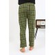 Moda Çizgi Erkek Ekoseli Desen Penye Tek Alt Pijama 27540 Haki