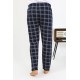 Moda Çizgi Erkek Ekoseli Desen Penye Tek Alt Pijama 27540 Lacivert