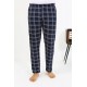 Moda Çizgi Erkek Ekoseli Desen Penye Tek Alt Pijama 27540 Lacivert