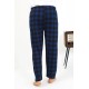Moda Çizgi Erkek Ekoseli Desen Penye Tek Alt Pijama 27540 Siyah