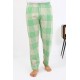 Moda Çizgi Erkek Ekoseli Desen Penye Tek Alt Pijama 27540 Yeşil