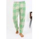 Moda Çizgi Erkek Ekoseli Desen Penye Tek Alt Pijama 27540 Yeşil