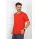 Moda Çizgi Erkek Kırmızı %100 Pamuklu T-Shirt 27486