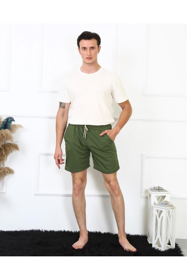Moda Çizgi Erkek Lakost Haki Şort 27487