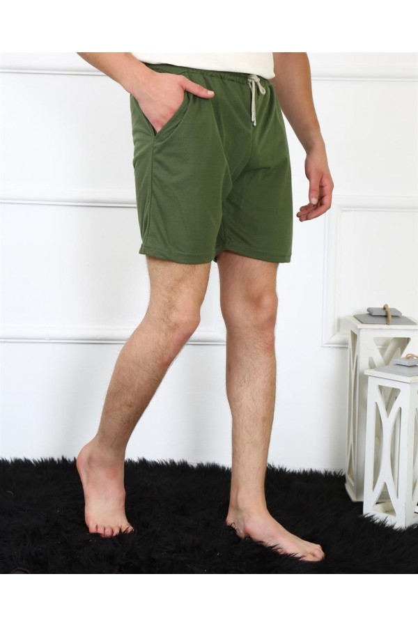 Moda Çizgi Erkek Lakost Haki Şort 27487