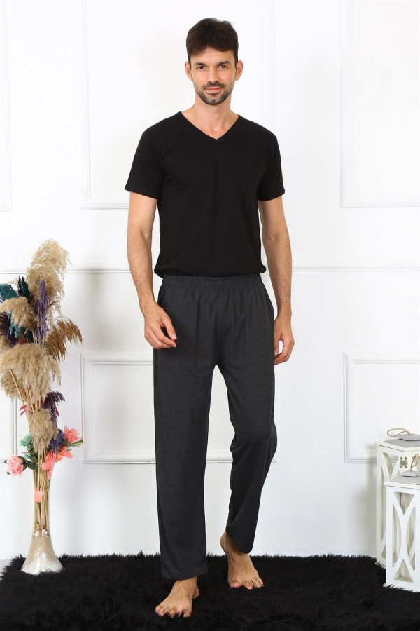 Moda Çizgi Erkek Pamuk Antrasit Tek Alt Pijama 27495