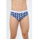 Moda Çizgi Erkek Pamuk Desenli Likralı Slip Lacivert 40131