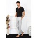 Moda Çizgi Erkek Pamuk Gri Tek Alt Pijama 27495