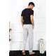 Moda Çizgi Erkek Pamuk Gri Tek Alt Pijama 27495
